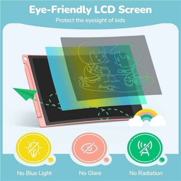 2 Pack LCD Writing Tablet, 8.5 Inch Colorful Doodle Board Drawing Tablet for Kid - Picture 5 of 7